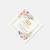 ボホ水色赤面フローラユーカリ20th b-day スタンダードカクテルナプキン (角)