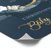 ボホ海軍と金ゴールドホイルのパンパスコットンウェルカム ポスター (角)