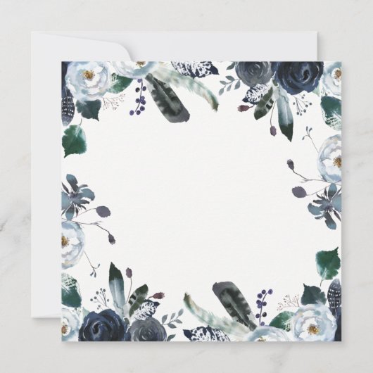 ボホ海軍牡丹の結婚式の日付を保存 セーブザデート (裏面)