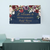 ボホ海軍赤面ピンクブルゴーニュフローラブラジールシャワー 横断幕 (トレードショー)