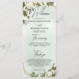 ボホ深い緑葉白薔薇金ゴールド枠 プログラム