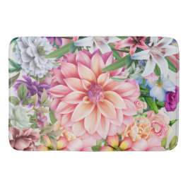 ボホ混合フローラユリの花のパターン夏 バスマット
