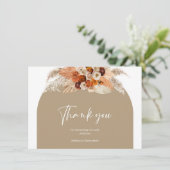 ボホ焼オレンジテラコッタ銅フローラアーチ サンキューカード (スタンド正面)