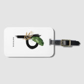 ボホ熱帯の葉の文字Pモノグラムブリデシード ラゲッジタグ (正面横)