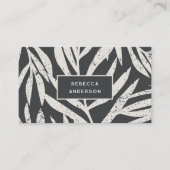 ボホ熱帯グランジ抽象芸術パ葉ームパターン 名刺 (正面)