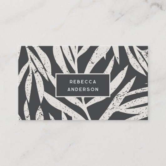 ボホ熱帯グランジ抽象芸術パ葉ームパターン 名刺 (正面)