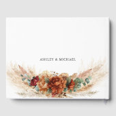 ボホ熱帯テラコッタフローラパンパ結婚ス ゲストブック (裏面)