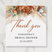 ボホ熱帯パンパスグラスカッパーブライダルシャワー フェイバータグ (裏面)