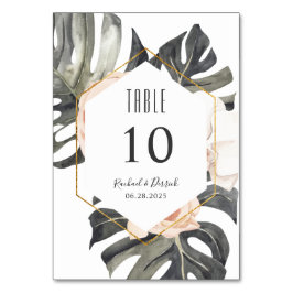 ボホ熱帯フローラ結婚または宴会 テーブルナンバー