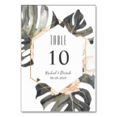 ボホ熱帯フローラ結婚または宴会 テーブルナンバー (裏面)