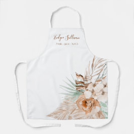 ボホ熱帯ベージュとミントエプロン エプロン