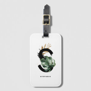 ボホ熱帯モンテラ文字Sモノグラムブリデメイド ラゲッジタグ