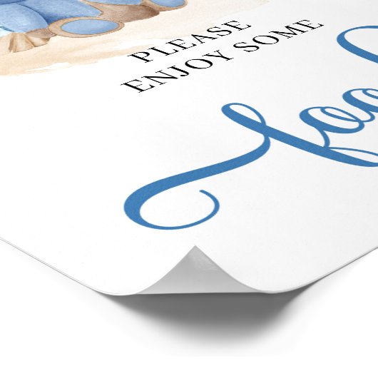 ボホ熱帯性テディベアのススキの看板 ポスター (角)