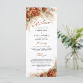 ボホ熱帯性テラコッタパンパスユーカリ結婚プス プログラム (スタンド正面)