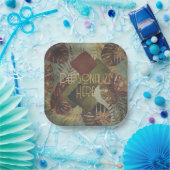 ボホ熱帯性モンスラのヤシの葉70年代の夏 ペーパープレート (パーティー)