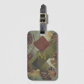 ボホ熱帯性モンスラのヤシの葉70年代の夏 ラゲッジタグ (正面縦)