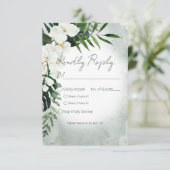 ボホ熱帯植物の水の結婚色 出欠カード (スタンド正面)