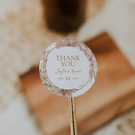 ボホ熱帯植物学 |ありがとうございます結婚式の引き出物 ラウンドシール