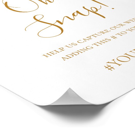 ボホ熱帯植物学 | Oh Snap結婚のハッシュタグ ポスター (角)