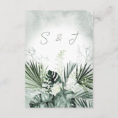 ボホ熱帯植物水彩披露宴結婚ズ エンクロージャーカード (裏面)