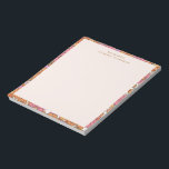 ボホ燃自然焼オレンジ色のフローラパーソナライズされた名 ノートパッド<br><div class="desc">Boho Burntオ自然レンジフローラ名パーソナライズされた文房具メモ帳</div>