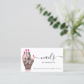 ボホ爪、 ネイル技術者ヘナタトゥースイラストレーション 名刺 (スタンド正面)