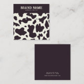 ボホ牛の模様イヤリング表示カード スクエア名刺 (正面/裏面)