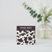 ボホ牛の模様イヤリング表示カード スクエア名刺 (スタンド正面)