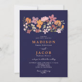 ボホ牧草地の野草のイニシャル結婚ズ 招待状 (正面)