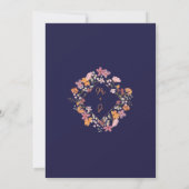 ボホ牧草地の野草のイニシャル結婚ズ 招待状 (裏面)