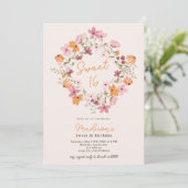 ボホ牧草地ワイルドフラワー写真Sweet 16 招待状 (スタンド正面)