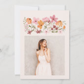 ボホ牧草地ワイルドフラワー写真Sweet 16 招待状 (裏面)