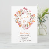 ボホ牧草地ワイルドフラワー写真Sweet 16 招待状 (スタンド正面)