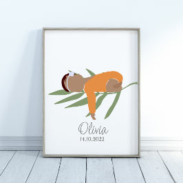 ボホ生まれたばかりのベビーガール名子供部屋ポスター ポスター