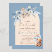 ボホ男の子の赤ちゃんシャワーを待つことができる 招待状 (正面/裏面)