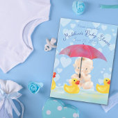 ボホ男の赤ちゃんイエローダッキー（アヒルちゃん）ベビーシャワー 招待状