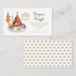 ボホ男の赤ちゃんティーペ&トイズシャワーおむつラッフル エンクロージャーカード