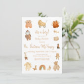 ボホ男の赤ちゃん服&トイベビーシャワー 招待状 (スタンド正面)