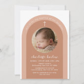 ボホ男女兼用アーチクロスフォトバプテスマ 招待状 (正面)