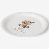 ボホ男女兼用フローラベビーカー赤ちゃんシャワー ペーパープレート (アングル)