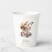 ボホ男女兼用フローラベビーカー赤ちゃんシャワー 紙コップ (裏面)