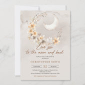 ボホ男女兼用フローラムーンとバックベビー 招待状 (正面)