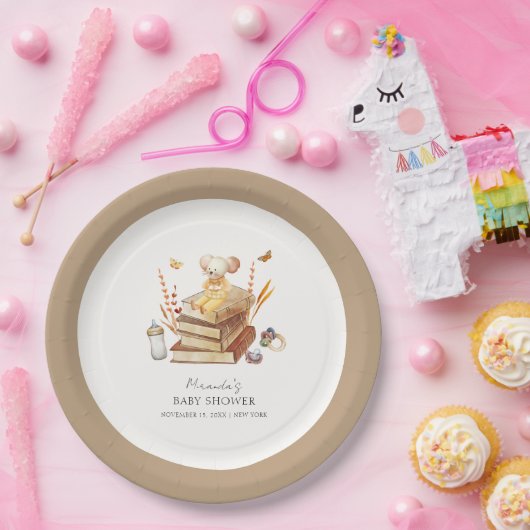 ボホ男女兼用ブックマウス赤ちゃんシャワー ペーパープレート (パーティー)