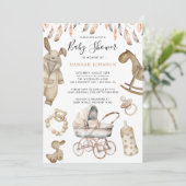 ボホ男女兼用ベビーおもちゃ赤ちゃんシャワー 招待状 (スタンド正面)