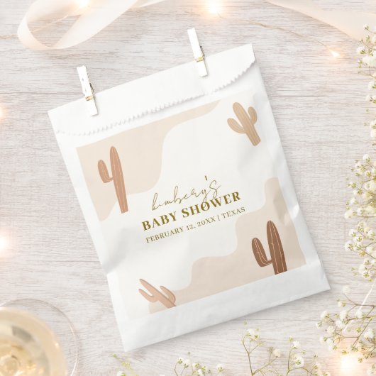 ボホ男女兼用モダンサボテン赤ちゃんシャワー フェイバーバッグ (クリップ留めされた状態)