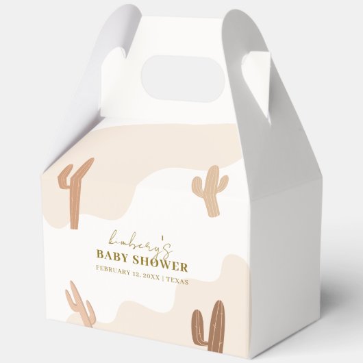 ボホ男女兼用モダンサボテン赤ちゃんシャワー フェイバーボックス (正面)