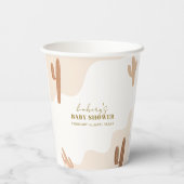 ボホ男女兼用モダンサボテン赤ちゃんシャワー 紙コップ (裏面)