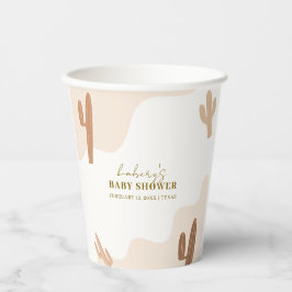 ボホ男女兼用モダンサボテン赤ちゃんシャワー 紙コップ