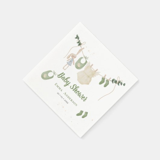 ボホ男女兼用ヴィンテージベビー素朴シャワー スタンダードカクテルナプキン (角)