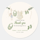 ボホ男女兼用ヴィンテージベビー素朴シャワー ラウンドシール (正面)